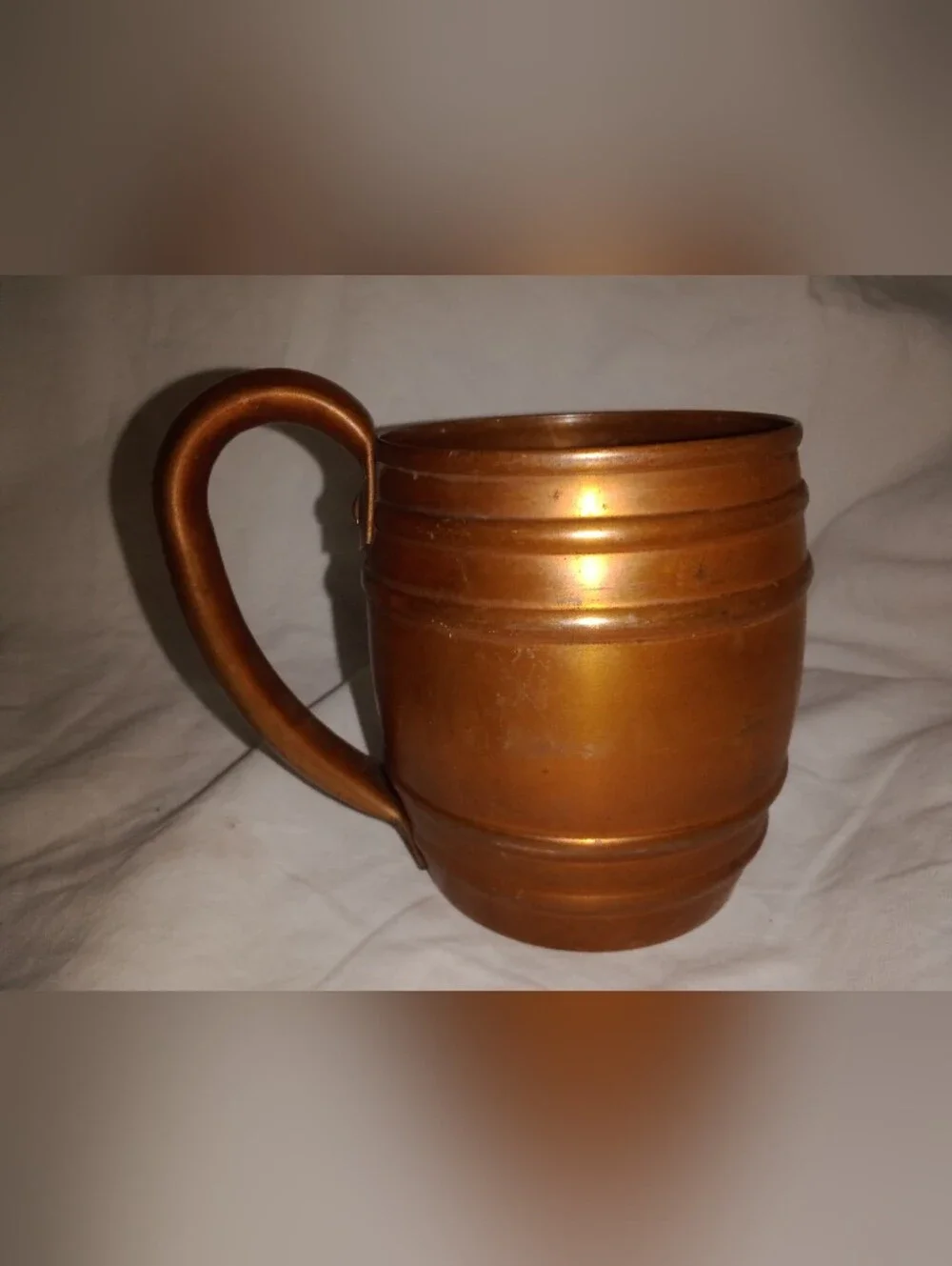 Vintage Copper Barrel Drink Mug Cup Cavalier by Natural Silver 3 1/2